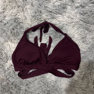 Women’s Halter Bikini Top - Deep Wine